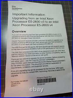 817937-B21 Intel Xeon E5-2640V4 2.4GHz 10-Core Processor Kit for HP DL380 Gen9