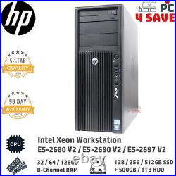 HP E5-2697 V2 CPU / 128GB RAM / 512GB SSD + 1TB HD K2000 Z420 Custom Workstation