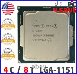 Intel Xeon E-2134 SR3WP 3.50GHz 8M 4-Core LGA-1151 Workstation Server CPU 71W