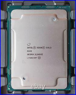 Intel Xeon Gold 6146 SR3MA 3.20GHz 12 Core 24.75mb 165w lga-3647 CPU processor